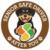 カーサイン 高齢者マーク SENIOR SAFE DRIVER ロットワイラー ステッカー シール 直径13cm 肉球 日本製 車