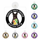 カーサイン 高齢者マーク SENIOR SAFE DRIVER 甲斐犬 車内用 吸盤タイプ 収れん火災防止タイプ 肉球 日本製 車 ステッカー