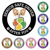 カーサイン 高齢者マーク SENIOR SAFE DRIVER チワズー マグネット 強力 直径13cm 肉球 日本製 車 ステッカー