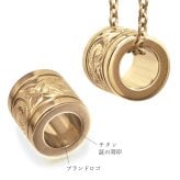 金属アレルギー対応 ペアペンダントトップ ハワイアンジュエリー 純チタン ゴールドカラー ペアペンダントトップ 誕生石 チューブ Lサイズ チェーン別売り イオンプレーティング カップル プレゼント ハロウィン 【品番：TIP401L-RYP】