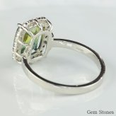 大粒 非加熱 バイカラーサファイア 3.67ct ダイヤモンド プラチナ Pt900 リング 指輪 ジュエリー 細い レディース 可愛い エレガント シンプル サファイア グリーン イエロー  誕生石 9月 Drops