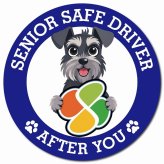 カーサイン 高齢者マーク SENIOR SAFE DRIVER ミニチュアシュナウザー マグネット 強力 直径13cm 肉球 日本製 車 ステッカー