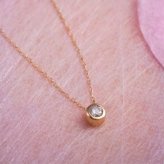ダイヤモンド ネックレス K18YG 18金 イエローゴールド 0.1ct フクリン留め ペンダント 一粒 ダイヤ 覆輪 シンプル スキンジュエリー レディース 華奢 記念日 ギフト プレゼント