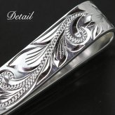 マネークリップ 幅10mm 名入れ 刻印 無料 誕生石入れ可 シルバー925 札ばさみ ハワイアンジュエリー スクロール柄 シンプル スマート会計 札入れ ブランド メンズ レディース 誕生日 プレゼント ハロウィン 【品番：SMCM103】