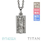 金属アレルギー対応 ネックレス ハワイアンジュエリー 純チタン ネックレス 刻印無料 誕生石 ダブルプレート Sサイズ チェーン長さ選べる ステンレスより軽く肌に優しい メンズ レディース プレゼント 敬老の日 【品番：CG-TIP310】