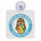カーサイン 高齢者マーク SENIOR SAFE DRIVER アメリカンカール 車内用 吸盤タイプ 収れん火災防止タイプ 肉球 日本製 車 ステッカー