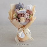 【結婚式 電報 ギフト】tino ウェディングベア ラブリー ソープフラワーブーケ|結婚式 結婚祝い 結婚記念日 ブライダル 祝電 電報 ギフト プレゼント ウェルカムスペース ドール ぬいぐるみ ブーケ