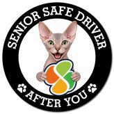 カーサイン 高齢者マーク SENIOR SAFE DRIVER ドンスコイ マグネット 強力 直径13cm 肉球 日本製 車 ステッカー