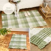 ラグ カーペット 玄関マット 洗える 室内用 屋内用マット マット インテリアマット ワッフル ギンガムチェック 厚手 ポコポコ おしゃれ ホット 床暖房OK 45×240cm