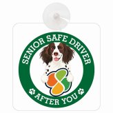 カーサイン 高齢者マーク SENIOR SAFE DRIVER スモールミュンスターレンダー 車内用 吸盤タイプ 収れん火災防止タイプ 肉球 日本製 車 ステッカー