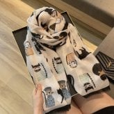 薄手ストール 猫 ストール キャット コットン ガーゼストール ガーゼマフラー ガーゼ ネコ 春夏 大判 薄手 冷房対策 おしゃれ かわいい 上着 ひざ掛け コンパクト 軽量 年中 レディース やわらか プレゼント 軽い 約180×88cm 贈り物 ギフト
