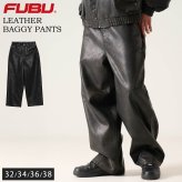 FUBU フブ レザーパンツ メンズ レディース fam-61502 フェイクレザー バギーパンツ ワイドパンツ 5ポケット 合皮 ルーズシルエット ジーパン ストリート ヒップホップ ダンス カジュアル ボトムス 32 34 36 38 2026 Karlas