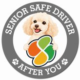 カーサイン 高齢者マーク SENIOR SAFE DRIVER ミディアムプードル マグネット 強力 直径13cm 肉球 日本製 車 ステッカー