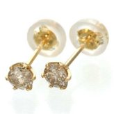 ダイヤモンドピアス 0.2ct K18 イエローゴールド 18金 一粒ダイヤ シンプル 普段使い オフィス フォーマル レディース ギフト プレゼント ダブルキャッチ付き