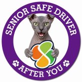 カーサイン 高齢者マーク SENIOR SAFE DRIVER ユークレニアンレフコイ マグネット 強力 直径13cm 肉球 日本製 車 ステッカー