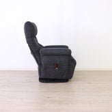 高座椅子 ミュート 回転式 リクライニング 完成品 ポケットコイル 標準・ワイド ブラック・アイボリー W68xD58-102xH93cm座面高35cm折畳み時:W68 座椅子 リクライニングチェア パーソナルチェア 肘付き ブラック アイボリー