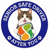 カーサイン 高齢者マーク SENIOR SAFE DRIVER キジ白 ステッカー シール 直径13cm 肉球 日本製 車