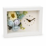 ◆花時計 【BOX FLOWER  花ごよみ 】(ブルー）置時計 ハンドメイド