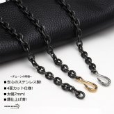 太角チェーン 幅7mm シルバー ゴールド イーグルフック チェーンネックレス フェザーネックレス チェーン 燻 太角チェーンセット 太め 全てステンレス素材！