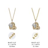 ゴールド ネックレス ハワイアンジュエリー ネックレス 刻印 無料 誕生石入れ可 Wハート 14K K14イエロー＆ホワイトゴールド 14k カットあずきチェーン太0.9mm ギフトラッピング可能 彼女 妻 女性 レディース プレゼント ハロウィン 【品番：CG-GP101YW-CH123】
