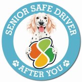 カーサイン 高齢者マーク SENIOR SAFE DRIVER イングリッシュセター マグネット 強力 直径13cm 肉球 日本製 車 ステッカー
