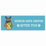 カーサイン 高齢者マーク SENIOR SAFE DRIVER シャルトリュー ステッカー シール 長方形 20x6.7cm 肉球 日本製 車