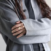ステンレス 二粒 パールリング ゴールドリング ニュアンスリング ゴールド 18K GP フリーサイズ レディース 女性 指輪 金属アレルギー対応