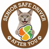 カーサイン 高齢者マーク SENIOR SAFE DRIVER ヨーロピアンバーミーズ マグネット 強力 直径13cm 肉球 日本製 車 ステッカー