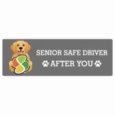 カーサイン 高齢者マーク SENIOR SAFE DRIVER ゴールデンレトリバー ステッカー シール 長方形 15x5cm 肉球 日本製 車