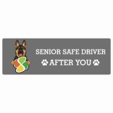 カーサイン 高齢者マーク SENIOR SAFE DRIVER シェパード ステッカー シール 長方形 20x6.7cm 肉球 日本製 車