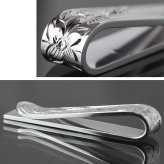マネークリップ 幅8mm 名入れ 刻印 無料 誕生石入れ可 シルバー925 札ばさみ ハワイアンジュエリー スクロール柄 シンプル スマート会計 札入れ ブランド メンズ レディース 誕生日 プレゼント ハロウィン 【品番：SMCM102】