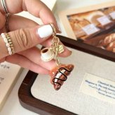 バッグチャーム 2点セット アイスクリーム チョコレート キーホルダー チャーム バッグアクセサリー スイーツ モチーフ レディース かわいい おしゃれ ゴールド プレゼント ギフト