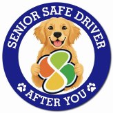 カーサイン 高齢者マーク SENIOR SAFE DRIVER ゴールデンレトリバー マグネット 強力 直径13cm 肉球 日本製 車 ステッカー