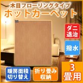 ホットカーペット 3畳 本体 木目調 フローリングタイプ 撥水加工 電気カーペット TEKNOS テクノス TWM-3000M