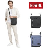 EDWIN エドウィン ショルダーバッグ ラッシュ 縦型 斜め掛け ショルダー かばん 普段使い 使いやすい シンプル メンズ ギフト プレゼント ブラック ew013