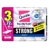 花王 クイックルワイパー 立体吸着ウエットシート ストロング 大容量 24枚 × 3袋 セット 床拭き 掃除 除菌 ウイルス除去 梅雨 立体吸着が床のベタつき 汚れ落とし フロアワイパー サイズ約(205mm×約 285mm) #27518 まとめ買い ストック お買い物マラソン