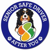 カーサイン 高齢者マーク SENIOR SAFE DRIVER バーニードゥードル マグネット 強力 直径13cm 肉球 日本製 車 ステッカー