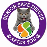 カーサイン 高齢者マーク SENIOR SAFE DRIVER シャルトリュー マグネット 強力 直径13cm 肉球 日本製 車 ステッカー