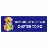 カーサイン 高齢者マーク SENIOR SAFE DRIVER ゴールデンレトリバー ステッカー シール 長方形 15x5cm 肉球 日本製 車