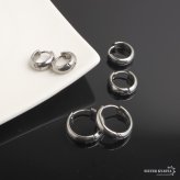 ステンレス 定番 フープピアス シンプルピアス ゴールド シルバー 幅4mm 3サイズ プチプラ メタル 小さめ 細身 プレーン ノーマル セカンド つやつや 両耳2点 レディース 女性 イヤリング 金属アレルギー対応