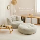 ソファ 座椅子 フロア 円形オットマン 単品 ロー カウチ クッション ー ロータイプ マルチ ごろ寝 おしゃれ かわいい フレームレス 北欧 モダン ファブリック 新生活 一人暮らし オールシーズン