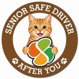 カーサイン 高齢者マーク SENIOR SAFE DRIVER 茶トラ マグネット 強力 直径13cm 肉球 日本製 車 ステッカー