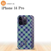 iPhone14 Pro iPhone14 Pro スマホケース 背面ケースソフトケース タータン ドット 青 +アルファベット 2022年 9月発売 nk-i14p-tp1534i