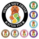 カーサイン 高齢者マーク SENIOR SAFE DRIVER アイリッシュセター ステッカー シール 直径13cm 肉球 日本製 車