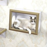 猫用ベッド ハウス 爪とぎ 壁掛け 幅56cm 日本製 完成品 arneco Nail House F-007 キャットハウス 猫用爪とぎ 猫用家具 多頭飼い くつろぎ 木製 ペット家具 猫用品 犬用品 省スペース リビング インテリア おしゃれ モダン