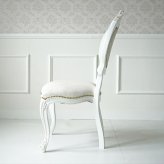 ダイニング家具 マホガニー ダイニングチェアー 肘掛け無し 猫脚 アンティーク 椅子 姫家具 プリンセス家具 ヨーロッパ風 ホワイト 木製ダイニングチェア ロココ調 ヨーロピアン風チェアー 上品エレガント