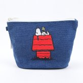 スヌーピー ドッグハウス ラウンドボトムポーチ おやすみ SNOOPY