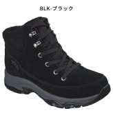 スケッチャーズ スリップインズ レディース ブーツ トレゴ スノー ブリーズ 167894 ブラック 黒 手を使わずに履ける ハンズフリー 防水 本革 スエード トレイルブーツ ボア 防寒 幅広 SKECHERS