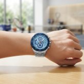 カシオ エディフィス 腕時計 メンズ ブルー シルバー クロノグラフ CASIO EDIFICE 海外モデル 100m防水 大きめ ステンレス メタル スポーツ 車 モータースポーツ おしゃれ プレゼント ギフト 成人 卒業 入学