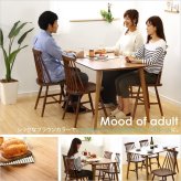 ダイニング家具 ダイニングセット 5点セット コムバックチェア型食卓椅子×4脚 食卓テーブル幅約120cm ウォールナット インテリア 家具 テーブル ダイニングテーブル